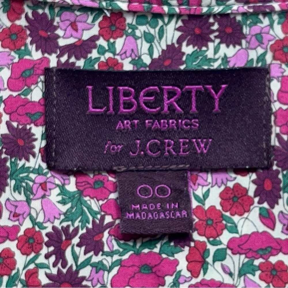 Liberty Art Fabrics for J. Crew Top Womens Size 00 Blouse Button Down Collared - Picture 5 of 13